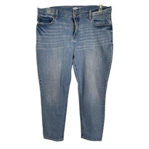 Old Navy Womens Jeans Size 14 Boyfriend Light Wash Blue Denim Stretch